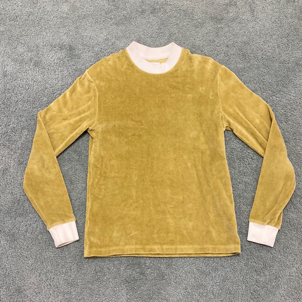Fanmail Retro Velour ringer Sweatshirt sustainable made in USA mens small